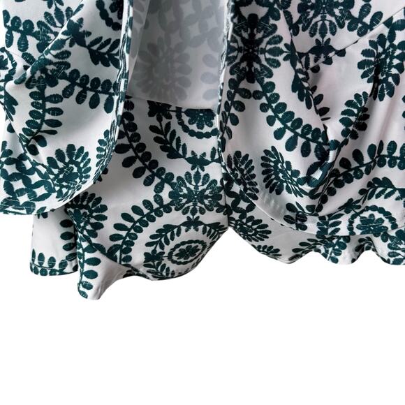 Boho Backless Halter Romper Sz Small White Green Floral Print Ruffle Resort READ - Picture 8 of 16